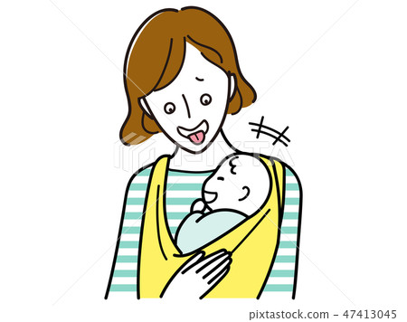 Mom who makes a baby laugh 47413045