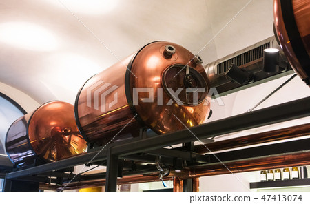 copper tank in modern brewery 47413074