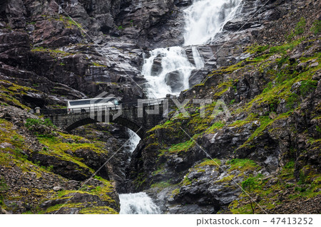 bus on Trollstigen mountain route bus on Trollstigen mountain route 47413252