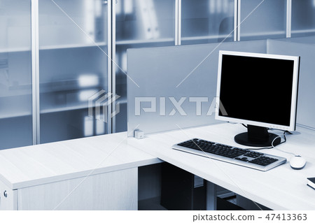 computer on a desk in modern office computer on a desk in modern office 47413363