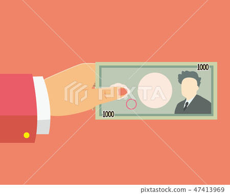 Money bill 1000 yen hand body parts woman 47413969