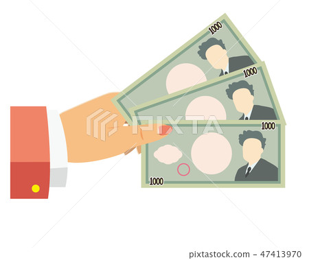 Money bill 1000 yen hand body parts woman 47413970