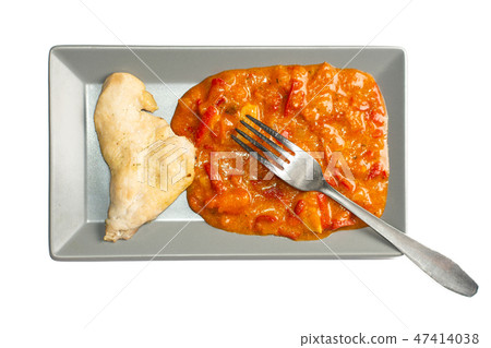 Traditional tomato stew with vegetables and chicken white meat Traditional tomato stew with vegetables and chicken white meat 47414038