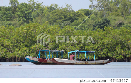 Gambia river, boat Gambia river, boat 47415427