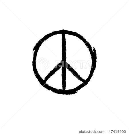 Circular peace sign. Hippie symbol black icon. Circular peace sign. Hippie symbol black icon. 47415900