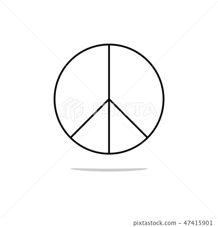 Circular peace sign. Hippie symbol line icon. Circular peace sign. Hippie symbol line icon. 47415901
