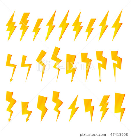 Flash and thunder bolt icon. Flash and thunder bolt icon. 47415908