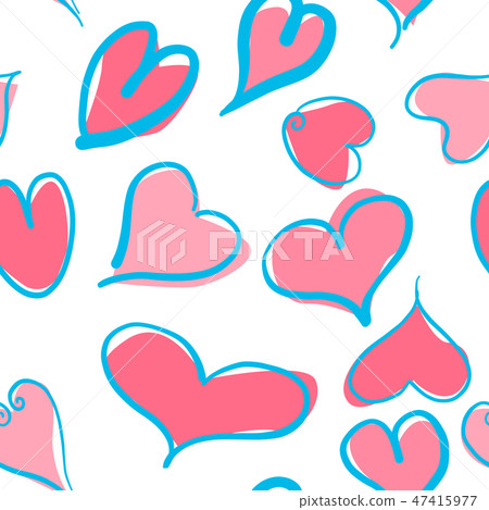 Seamless pattern with blue and pink hearts Seamless pattern with blue and pink hearts 47415977