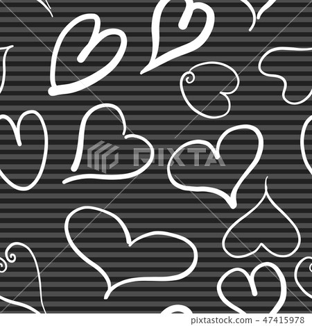 Seamless pattern with white hearts Seamless pattern with white hearts 47415978