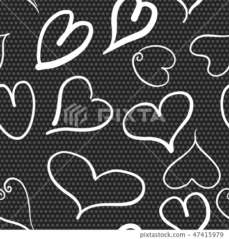 Abstract seamless pattern with white hearts Abstract seamless pattern with white hearts 47415979