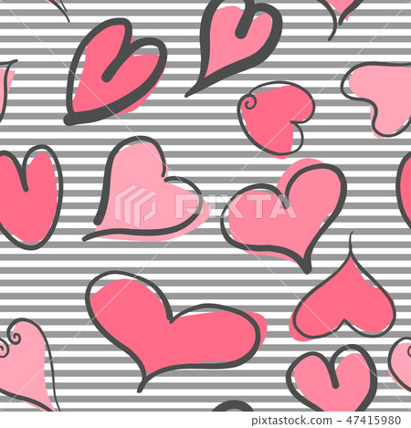 Abstract seamless pattern with hearts Abstract seamless pattern with hearts 47415980