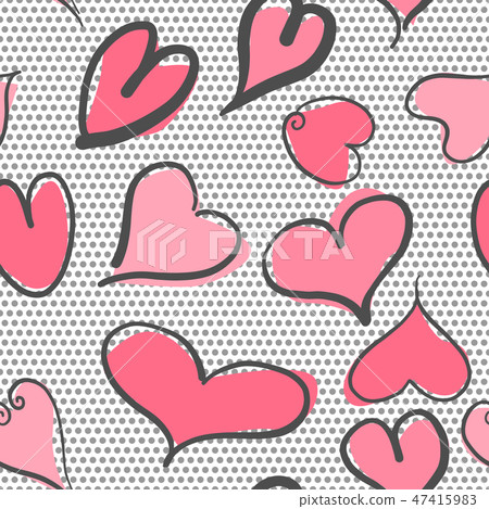 Abstract seamless pattern with hearts  47415983