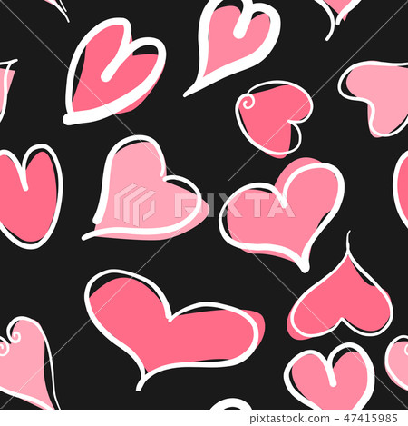 Abstract seamless pattern with hearts Abstract seamless pattern with hearts 47415985