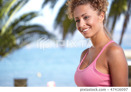 Fitness Model . Spring outdoor training Fitness Model . Spring outdoor training 47416097