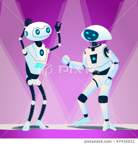 Two Robots Dancing At Disco Vector. Isolated Illustration Two Robots Dancing At Disco Vector. Isolated Illustration 47416832