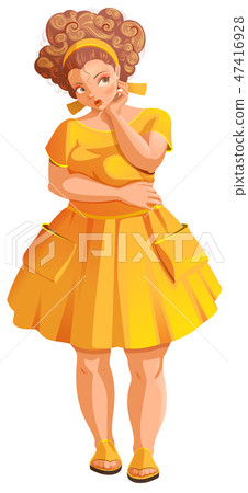Fat young woman think about being overweight Fat young woman think about being overweight 47416928