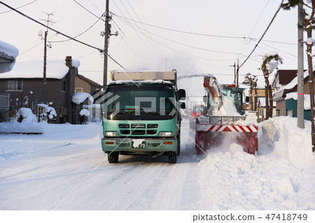除雪工作·旋轉雪犁 除雪工作·旋轉雪犁 47418749