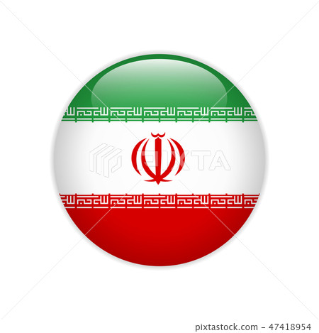 Iran flag on button Iran flag on button 47418954
