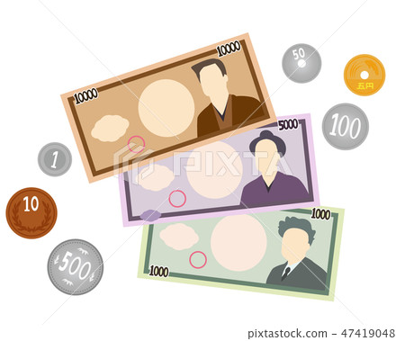 1000 yen 5000 yen 10000 yen bill money 10 yen 5 yen 50 yen 100 yen 500 yen coin 1000 yen 5000 yen 10000 yen bill money 10 yen 5 yen 50 yen 100 yen 500 yen coin 47419048