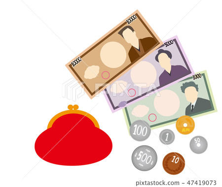 1000日元5000日元10000日元紙幣10日元5日元50日元100日元500日元硬幣 1000日元5000日元10000日元紙幣10日元5日元50日元100日元500日元硬幣 47419073