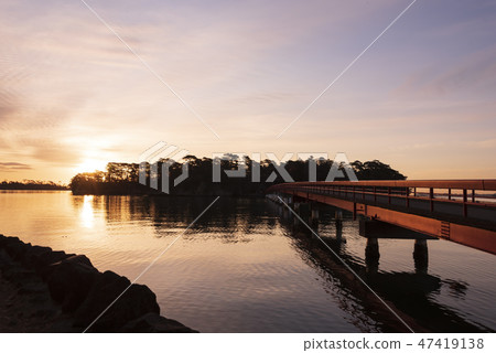 Early in the morning Matsushima Fukura Island Hinode Asahi 47419138