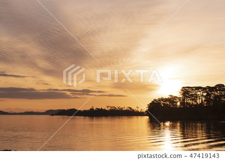 清晨松島福倉島日出朝日 47419143