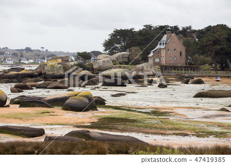 typical Brittany coast in the north of France typical Brittany coast in the north of France 47419385