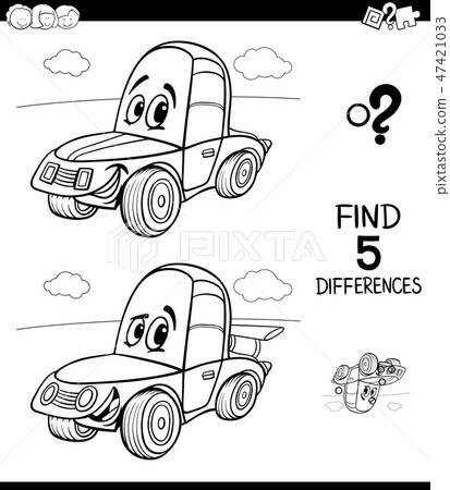 differences game with car color book differences game with car color book 47421033