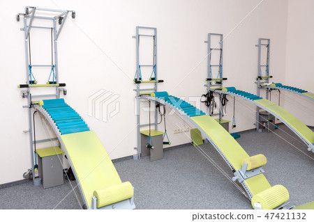 Medical spine trainer equipment. Spinal cord injury rehabilitation equipment in modern clinic 47421132