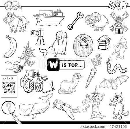 W is for educational game coloring book W is for educational game coloring book 47421193