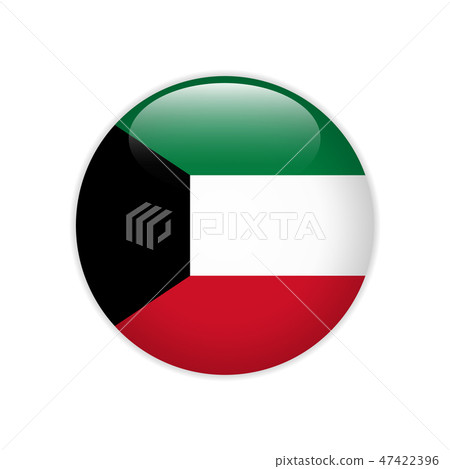 Kuwait flag on button Kuwait flag on button 47422396