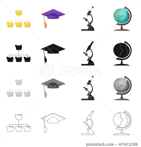 Vector design of education and learning logo. Collection of education and school vector icon for 47423299
