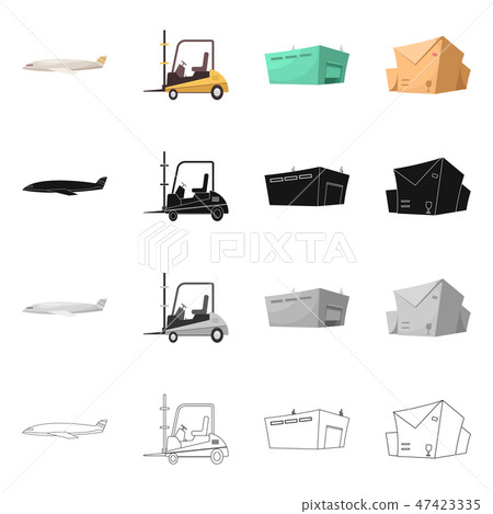 Isolated object of goods and cargo logo. Collection of goods and warehouse stock symbol for web. 47423335