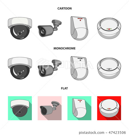 Vector design of cctv and camera symbol. Collection of cctv and system stock symbol for web. Vector design of cctv and camera symbol. Collection of cctv and system stock symbol for web. 47423506