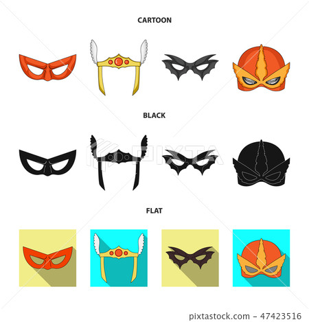 Vector design of hero and mask sign. Collection of hero and superhero stock symbol for web. 47423516