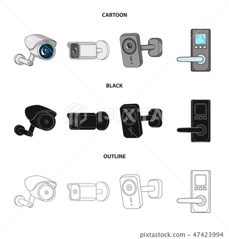 Isolated object of cctv and camera icon. Set of cctv and system stock symbol for web. 47423994