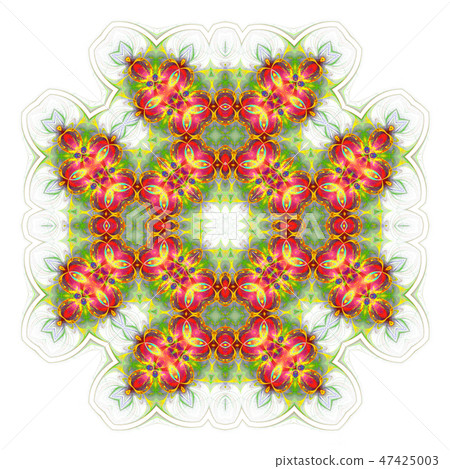 green red geometric ornament tiles isolated  47425003