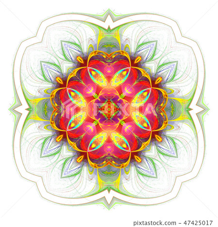 green red geometric ornament tiles isolated 47425017
