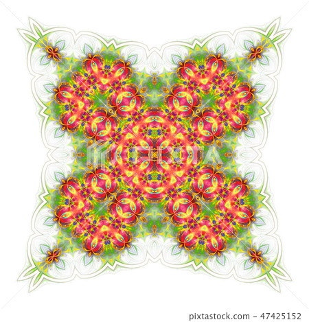 green red geometric ornament tiles isolated  47425152