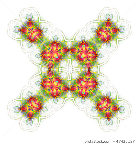 green red geometric ornament tiles isolated  47425157