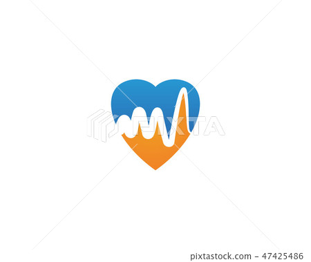 Heart beat hospital line logo vectors - Stock Illustration [47425486 ...