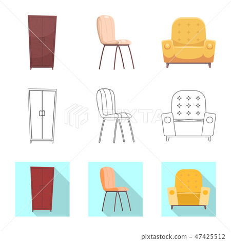 Isolated object of furniture and apartment symbol. Set of furniture and home stock vector Isolated object of furniture and apartment symbol. Set of furniture and home stock vector 47425512