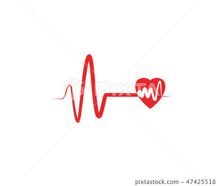 Heart beat hospital line logo vectors 47425518