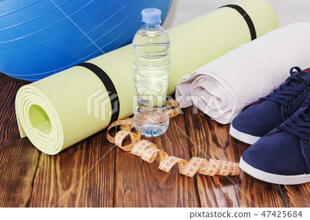 Sports equipment, Fit ball, yoga mat Sports equipment, Fit ball, yoga mat 47425684