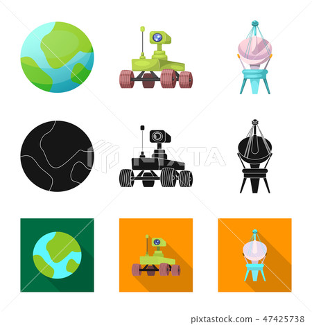 Isolated object of mars and space symbol. Collection of mars and planet stock symbol for web. 47425738