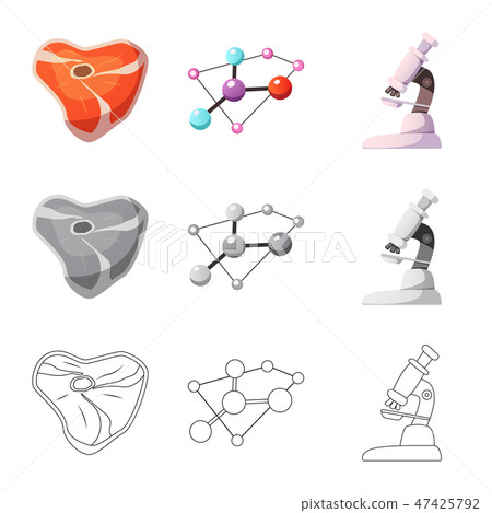 Vector design of genetic and plant sign. Collection of genetic and biotechnology stock symbol for Vector design of genetic and plant sign. Collection of genetic and biotechnology stock symbol for 47425792