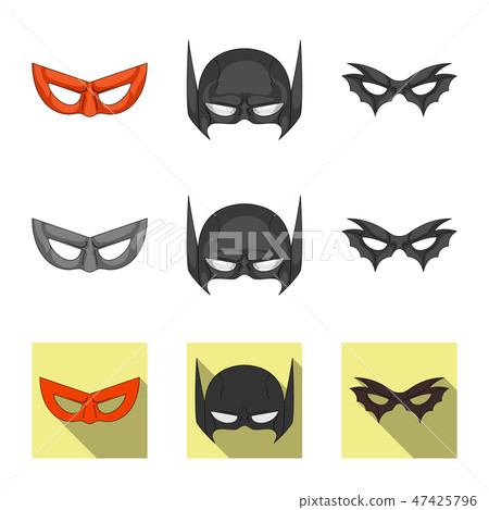 Vector design of hero and mask sign. Set of hero and superhero stock vector illustration. Vector design of hero and mask sign. Set of hero and superhero stock vector illustration. 47425796