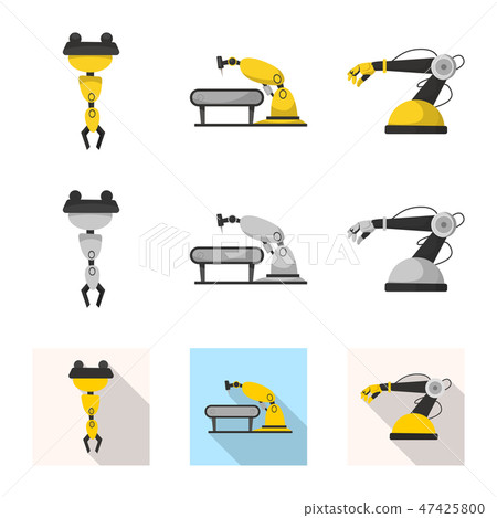 Vector design of robot and factory icon. Collection of robot and space stock vector illustration. Vector design of robot and factory icon. Collection of robot and space stock vector illustration. 47425800