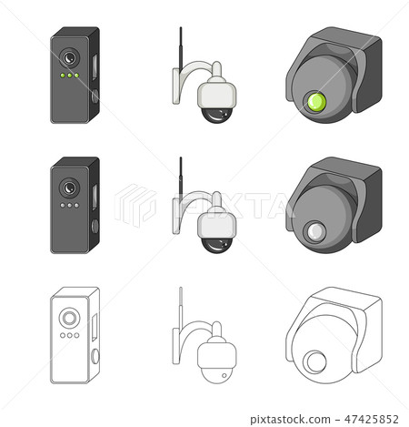 Vector design of cctv and camera logo. Collection of cctv and system stock symbol for web. Vector design of cctv and camera logo. Collection of cctv and system stock symbol for web. 47425852