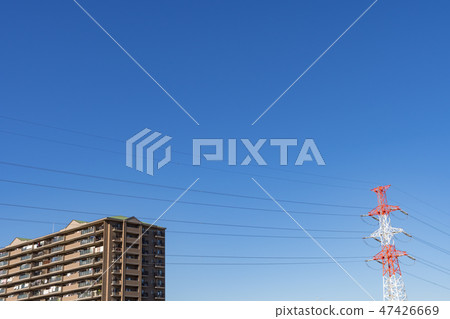 公寓和高壓線 47426669